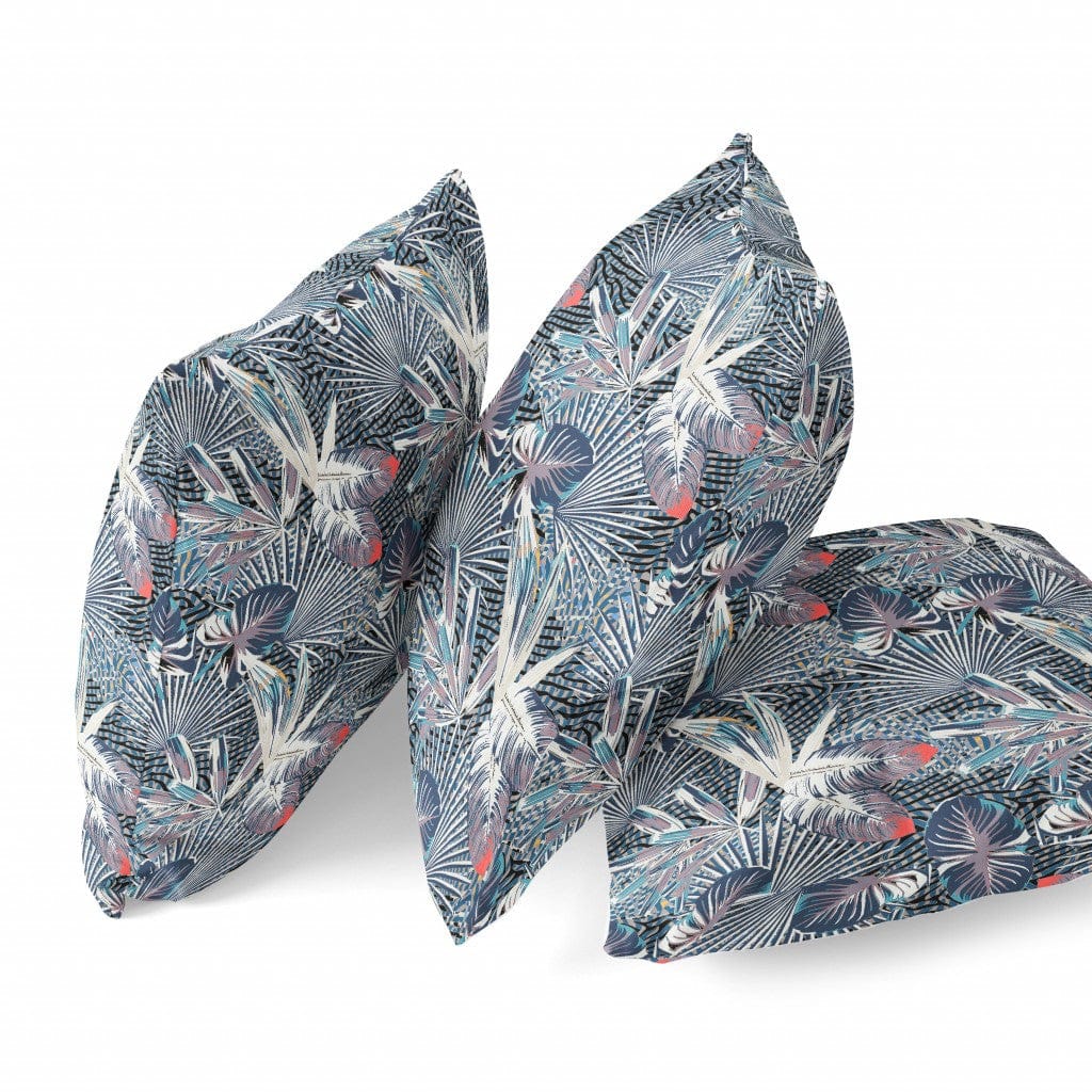 18” Purple Indigo Tropical Suede Throw Pillow