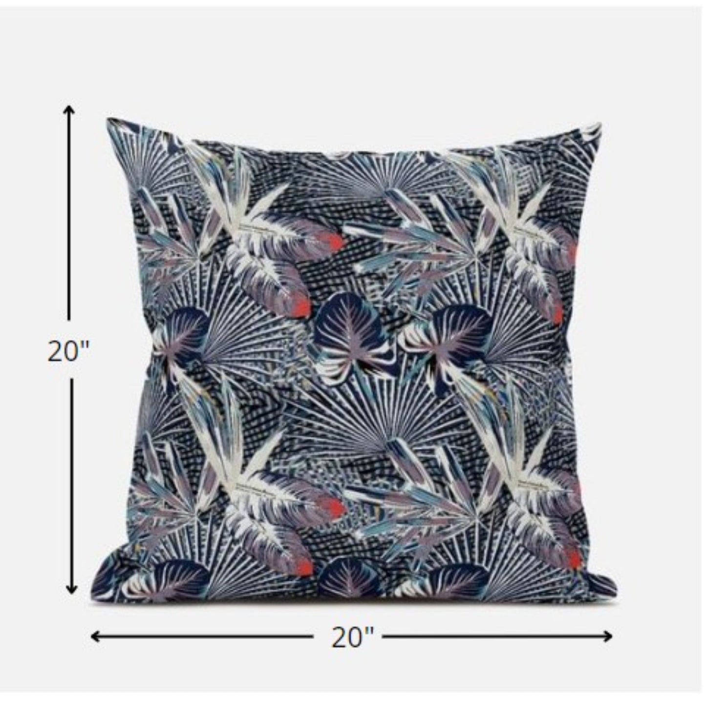 18” Purple Indigo Tropical Suede Throw Pillow