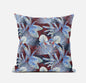 16” Blue Red Tropical Suede Throw Pillow