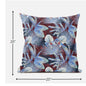 18” Blue Red Tropical Suede Throw Pillow