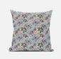 16" Light Blue Red Roses Suede Throw Pillow