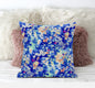 18" Bright Blue Springtime Suede Throw Pillow