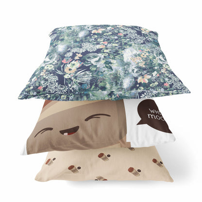 18" Gray Indigo Springtime Suede Throw Pillow