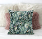 18"Green Black Springtime Suede Throw Pillow