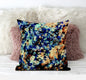 18" Orange Blue Springtime Suede Throw Pillow