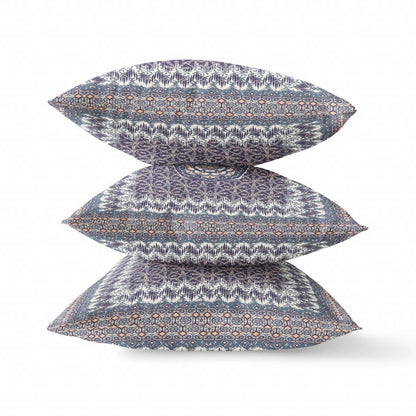 18” Gray Peach Holy Floral Suede Throw Pillow