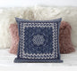 16” Indigo White Holy Floral Suede Throw Pillow