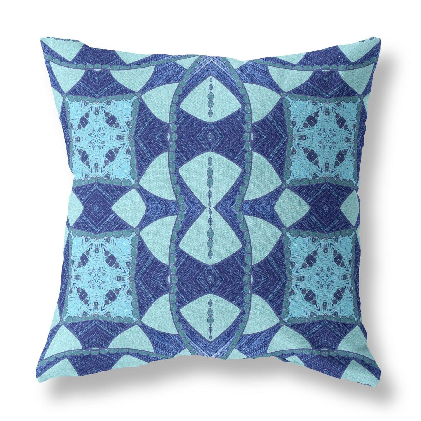 18" Sky Blue Cosmic Circle Boho Suede Throw Pillow
