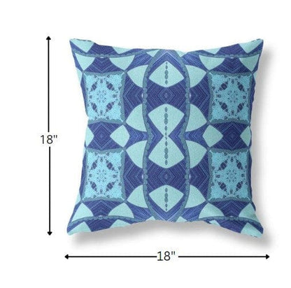 18" Sky Blue Cosmic Circle Boho Suede Throw Pillow