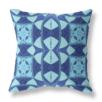 18" Sky Blue Cosmic Circle Boho Suede Throw Pillow