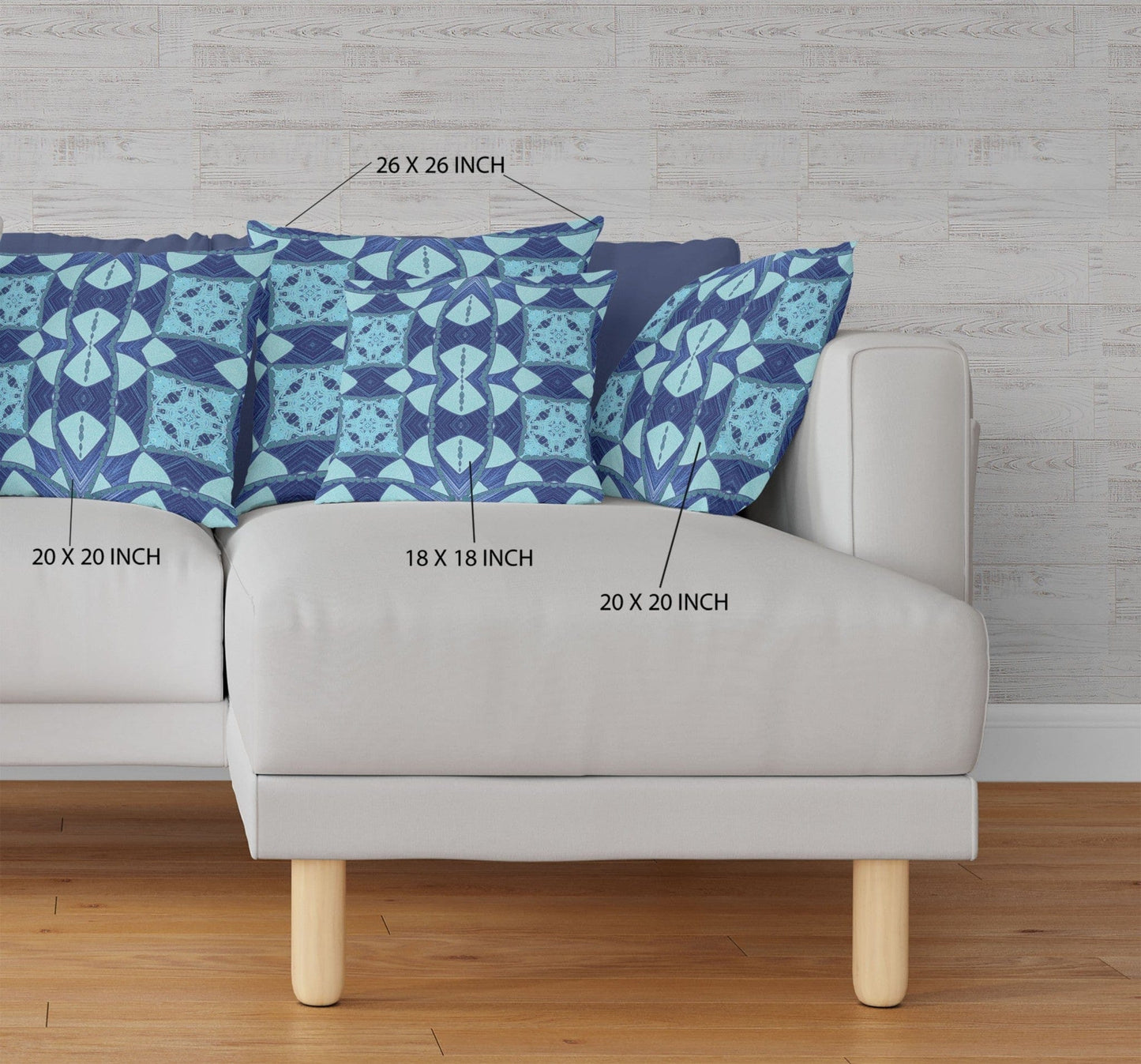 18" Sky Blue Cosmic Circle Boho Suede Throw Pillow