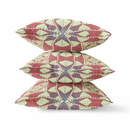 18" Muted Magenta Cosmic Circle Boho Suede Throw Pillow