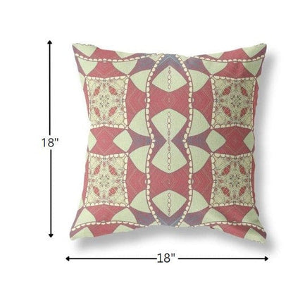 18" Muted Magenta Cosmic Circle Boho Suede Throw Pillow