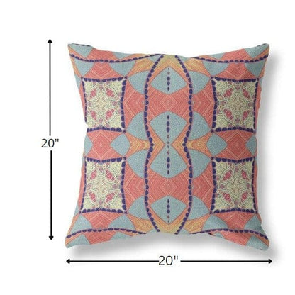 18" Red Indigo Cosmic Circle Boho Suede Throw Pillow