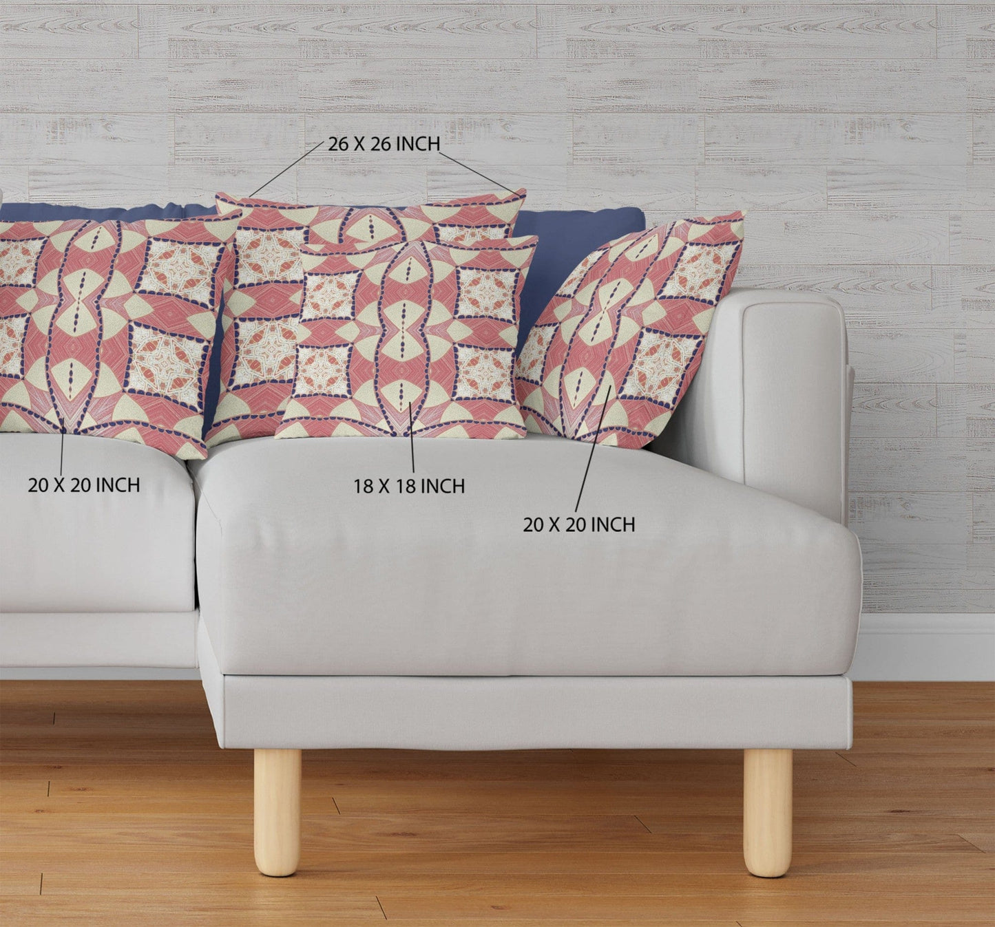 16" Red White Cosmic Circle Boho Suede Throw Pillow