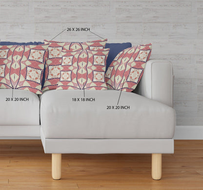 18" Red White Cosmic Circle Boho Suede Throw Pillow