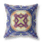 16” Indigo Cream Geo Tribal Suede Throw Pillow