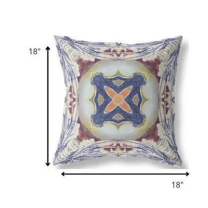 18” Gray Brown Geo Tribal Suede Throw Pillow