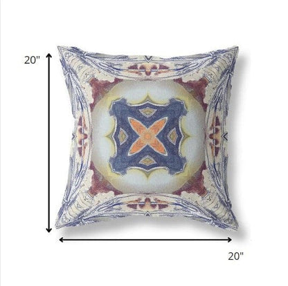 18” Gray Brown Geo Tribal Suede Throw Pillow