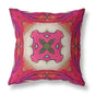 16” Hot Pink Geo Tribal Suede Throw Pillow
