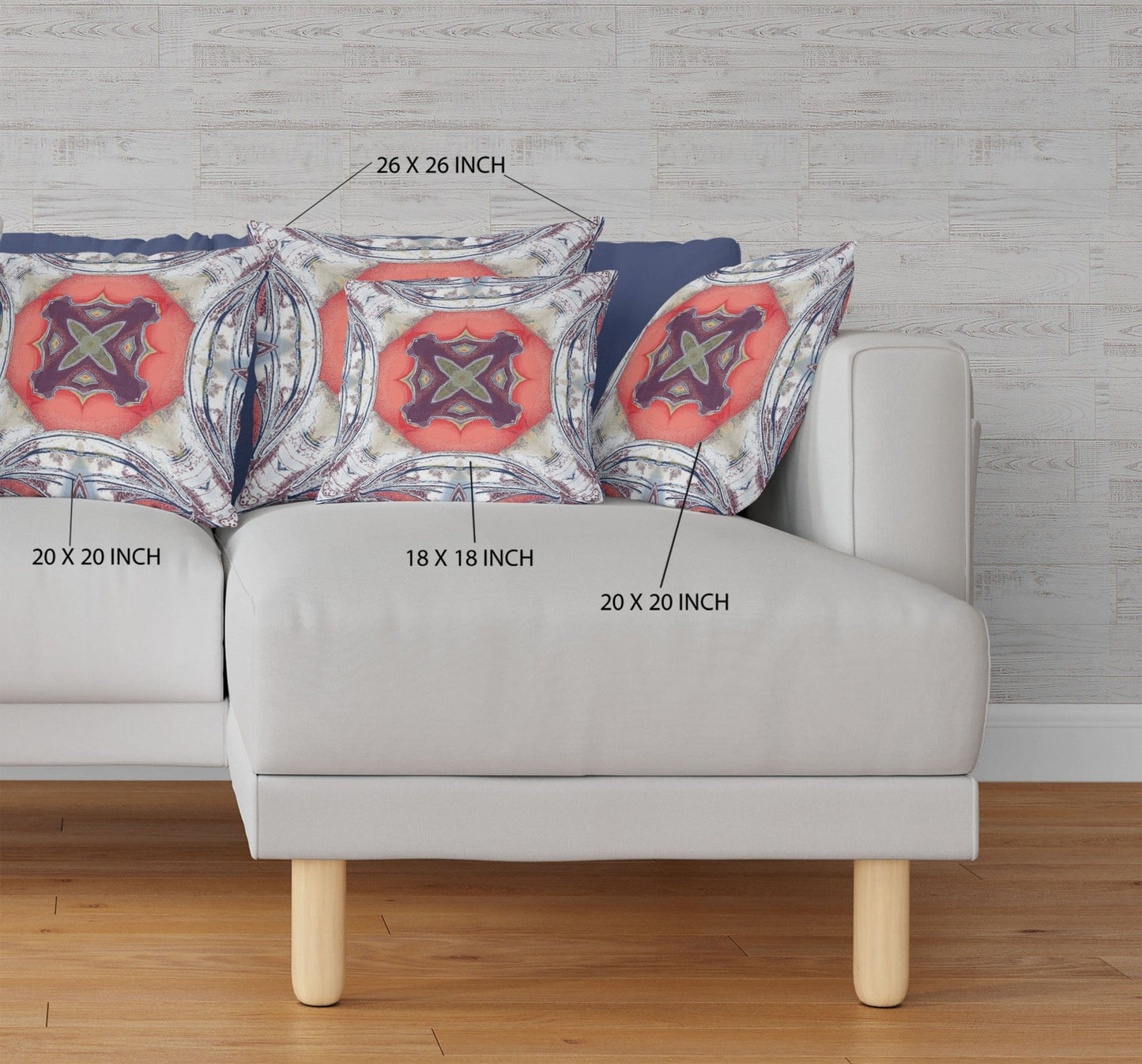 16” Gray Peach Geo Tribal Suede Throw Pillow