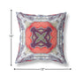 18” Gray Peach Geo Tribal Suede Throw Pillow