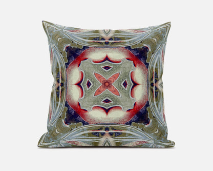 16” Sage Pink Geo Tribal Suede Throw Pillow