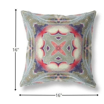 16” Sage Pink Geo Tribal Suede Throw Pillow