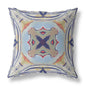 16” Navy Sage Geo Tribal Suede Throw Pillow