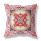 16” Peach Red Geo Tribal Suede Throw Pillow