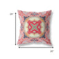 18” Peach Red Geo Tribal Suede Throw Pillow