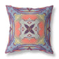 16” Purple Orange Geo Tribal Suede Throw Pillow
