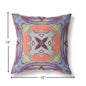 18” Purple Orange Geo Tribal Suede Throw Pillow