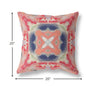 18” Red Cream Geo Tribal Suede Throw Pillow