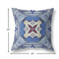18” Blue Cream Geo Tribal Suede Throw Pillow