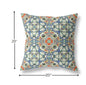 18" Blue Cream Cloverleaf Boho Suede Throw Pillow