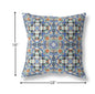 18" Blue Orange Cloverleaf Boho Suede Throw Pillow