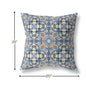 18" Blue Orange Cloverleaf Boho Suede Throw Pillow