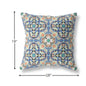 18" Blue Peach Cloverleaf Boho Suede Throw Pillow