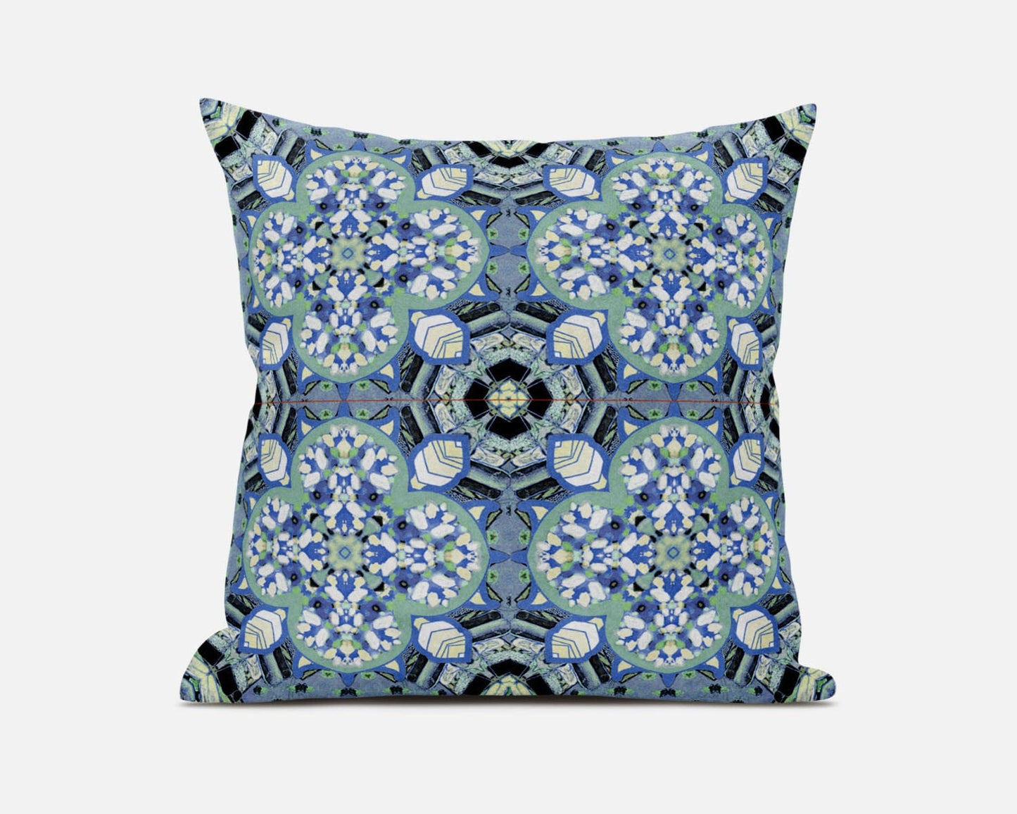 16" Sapphire White Cloverleaf Boho Suede Throw Pillow