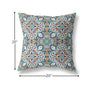 18" Green Orange Cloverleaf Boho Suede Throw Pillow