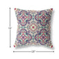 18" Mauve Blue Cloverleaf Boho Suede Throw Pillow