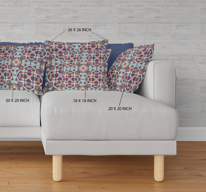 16" Green Orange Cloverleaf Boho Suede Throw Pillow