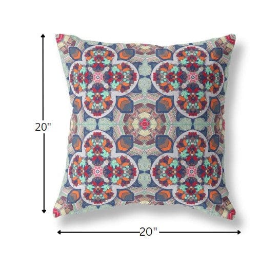 18" Green Orange Cloverleaf Boho Suede Throw Pillow