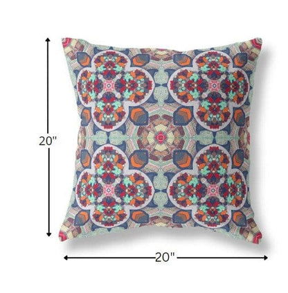 18" Green Orange Cloverleaf Boho Suede Throw Pillow