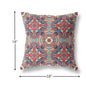 18" Orange Blue Cloverleaf Boho Suede Throw Pillow