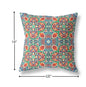 18" Orange Green Cloverleaf Boho Suede Throw Pillow
