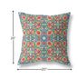 18" Orange Green Cloverleaf Boho Suede Throw Pillow