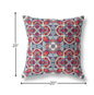 18" Red Blue Cloverleaf Boho Suede Throw Pillow