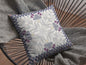 18" Gray Floral Frame Suede Throw Pillow